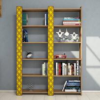 ruda knygu lentyna - Pastatoma lentyna Kalune Design City 2, ruda/geltona - 3 nuotrauka