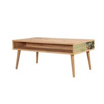 zalia kava - Kavos staliukas Kalune Design 869, šviesiai rudas/žalias - 1 nuotrauka