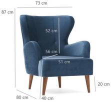 kede fotelis - Kalune Design Sparno kėdė Karina - Mėlyna - 4 nuotrauka