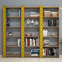 graikiniai riesutai - Pastatoma lentyna Kalune Design City 3, ruda/geltona - 3 nuotrauka
