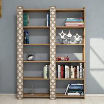 ruda knygu lentyna - Pastatoma lentyna Kalune Design City 2, ruda/kreminė - 3 nuotrauka