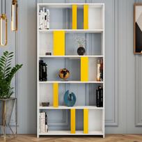 20 cm lentyna - Kalune Design Knygų lentynas Lima - Baltas, Geltona - 3 nuotrauka