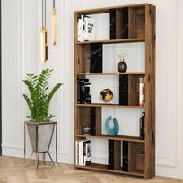 graikiniai riesutai - Kalune Design Knygų lentynas Lima - Walnut, Juodas Marble - 2 nuotrauka