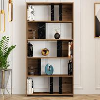 graikiniai riesutai - Kalune Design Knygų lentynas Lima - Walnut, Juodas Marble - 3 nuotrauka