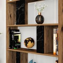 graikiniai riesutai - Kalune Design Knygų lentynas Lima - Walnut, Juodas Marble - 4 nuotrauka