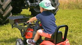 priekaba traktoriui mini - Automobilis su pedalais Falk Case IH Backhoe With Trailer, raudonas - 2 nuotrauka
