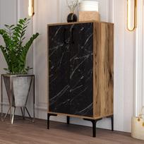 senukai lentynos batams - Kalune Design Prag 845HCT4112, ruda/juoda, 350 mm x 600 mm x 1110 mm - 2 nuotrauka