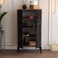 senukai lentynos batams - Kalune Design Prag 845HCT4112, ruda/juoda, 350 mm x 600 mm x 1110 mm - 4 nuotrauka