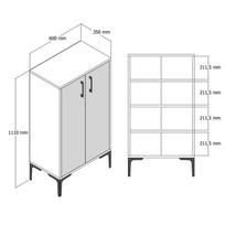 senukai lentynos batams - Kalune Design Prag 845HCT4112, ruda/juoda, 350 mm x 600 mm x 1110 mm - 6 nuotrauka