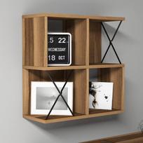 graikiniai riesutai - Pakabinama lentyna Kalune Design Extra Square, ruda/juoda - 2 nuotrauka