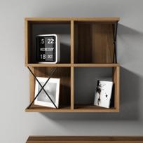 graikiniai riesutai - Pakabinama lentyna Kalune Design Extra Square, ruda/juoda - 3 nuotrauka