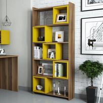 graikiniai riesutai - Pastatoma lentyna Kalune Design Box II, ruda/geltona - 2 nuotrauka