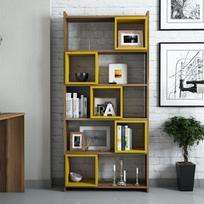 graikiniai riesutai - Pastatoma lentyna Kalune Design Box II, ruda/geltona - 3 nuotrauka