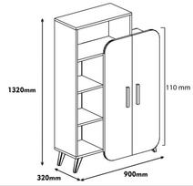 graikiniai riesutai - Pastatoma lentyna Kalune Design 845, 132 cm, ruda/geltona - 5 nuotrauka