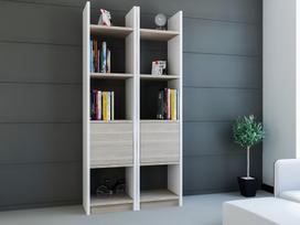 esbi - Pastatoma lentyna Kalune Design Esbi 102, balta/šviesiai ruda - 2 nuotrauka
