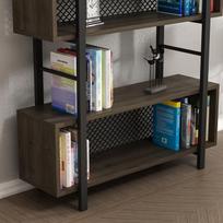 ruda knygu lentyna - Pastatoma lentyna Kalune Design Bookshelf 382, tamsiai ruda/juoda - 5 nuotrauka