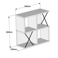 balta pakabinama lentyna - Pakabinama lentyna Kalune Design Extra Square, balta/juoda - 5 nuotrauka