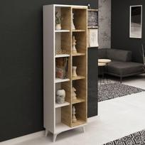 balta pastatoma knygu lentyna - Pastatoma lentyna Kalune Design Enzamu, balta/ruda - 3 nuotrauka