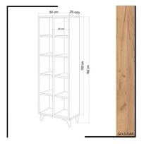 balta pastatoma knygu lentyna - Pastatoma lentyna Kalune Design Enzamu, balta/ruda - 4 nuotrauka