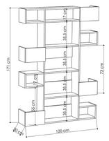 balta knygu lentyna - Pastatoma lentyna Kalune Design Niho, balta/ruda - 4 nuotrauka