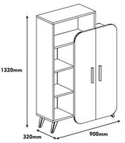 graikiniai riesutai - Pastatoma lentyna Kalune Design 845, 132 cm, ruda/smėlio spalvos - 5 nuotrauka