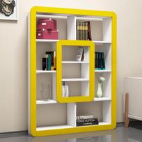balta knygu lentyna - Lentyna Kalune Design Orkide, balta/geltona - 2 nuotrauka