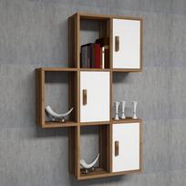 graikiniai riesutai - Pastatoma lentyna Kalune Design Flora, ruda/balta - 2 nuotrauka