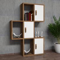 graikiniai riesutai - Pastatoma lentyna Kalune Design Flora, ruda/balta - 5 nuotrauka
