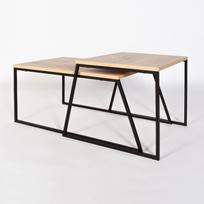 2-iejų kavos staliukų komplektas Kalune Design 855, rudas/juodas