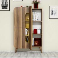 komoda riesutas - Komoda Kalune Design 845, 144 cm, ruda/geltona - 3 nuotrauka