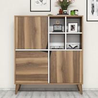 komoda riesutas - Komoda Kalune Design 845, 115 cm, ruda/balta - 1 nuotrauka