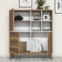 komoda riesutas - Komoda Kalune Design 845, 115 cm, ruda/balta - 2 nuotrauka