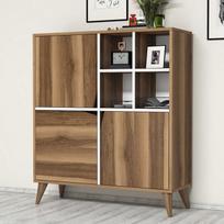 komoda riesutas - Komoda Kalune Design 845, 115 cm, ruda/balta - 3 nuotrauka