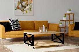stalas 120 x 60 - Kavos staliukas Kalune Design 835, rudas/juodas - 3 nuotrauka