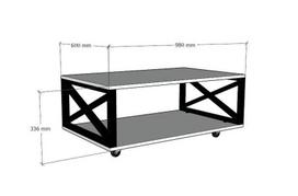 stalas 120 x 60 - Kavos staliukas Kalune Design 835, rudas/juodas - 4 nuotrauka