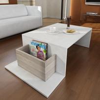Pirkti Kavos staliukas Kalune Design 731, baltas/smėlio spalvos - Photo 2