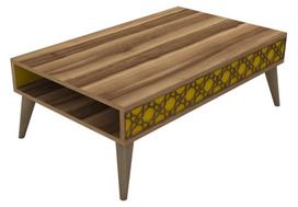 graikiniai riesutai - Kavos staliukas Kalune Design 845(III), rudas/geltonas - 1 nuotrauka