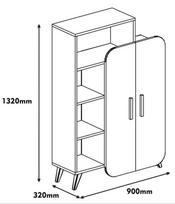 balta pakabinama lentyna - Pastatoma lentyna Kalune Design 845, 132 cm, balta - 5 nuotrauka