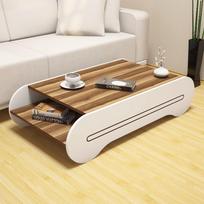 graikiniai riesutai - Kavos staliukas Kalune Design 845, rudas/baltas - 2 nuotrauka