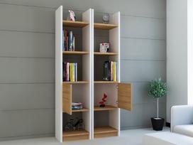 esbi - Pastatoma lentyna Kalune Design Esbi 102, balta/ruda - 2 nuotrauka