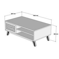 graikiniai riesutai - Kavos staliukas Kalune Design 845(IV), rudas/geltonas - 4 nuotrauka