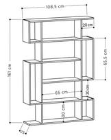 ruda knygu lentyna - Pastatoma lentyna Kalune Design Mito 12S, tamsiai ruda/pilka - 3 nuotrauka