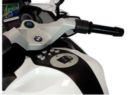 vaikams bmw elektrinis - Žaislinis akumuliatorinis motociklas LEAN Toys BMW R1200, balta/juoda - 3 nuotrauka