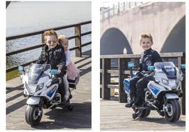 vaikams bmw elektrinis - Žaislinis akumuliatorinis motociklas LEAN Toys BMW R1200, balta/juoda - 7 nuotrauka