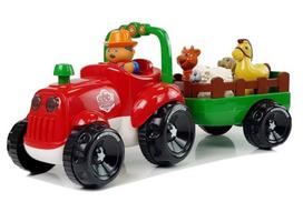 Rinkinys LEAN Toys Happy Farm Tractor LT8297, raudona/žalia