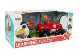 modeliukai traktoriai - Rinkinys LEAN Toys Happy Farm Tractor LT8297, raudona/žalia - 3 nuotrauka