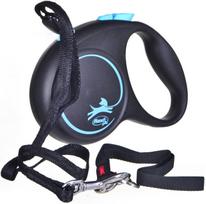 pavadelis flexi s 5m - FLEXI Black Design S Cord 5 m blue automatinis pavadėlis - 1 nuotrauka