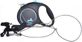 pavadelis flexi s 5m - FLEXI Black Design S Cord 5 m blue automatinis pavadėlis - 4 nuotrauka