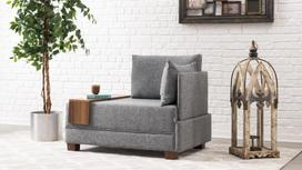 foteliai kampiniai - Kalune Design 1 sėdynės sofa Fly Armchair Right - Pilkas - 5 nuotrauka