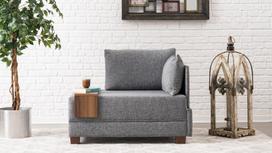 foteliai kampiniai - Kalune Design 1 sėdynės sofa Fly Armchair Right - Pilkas - 6 nuotrauka